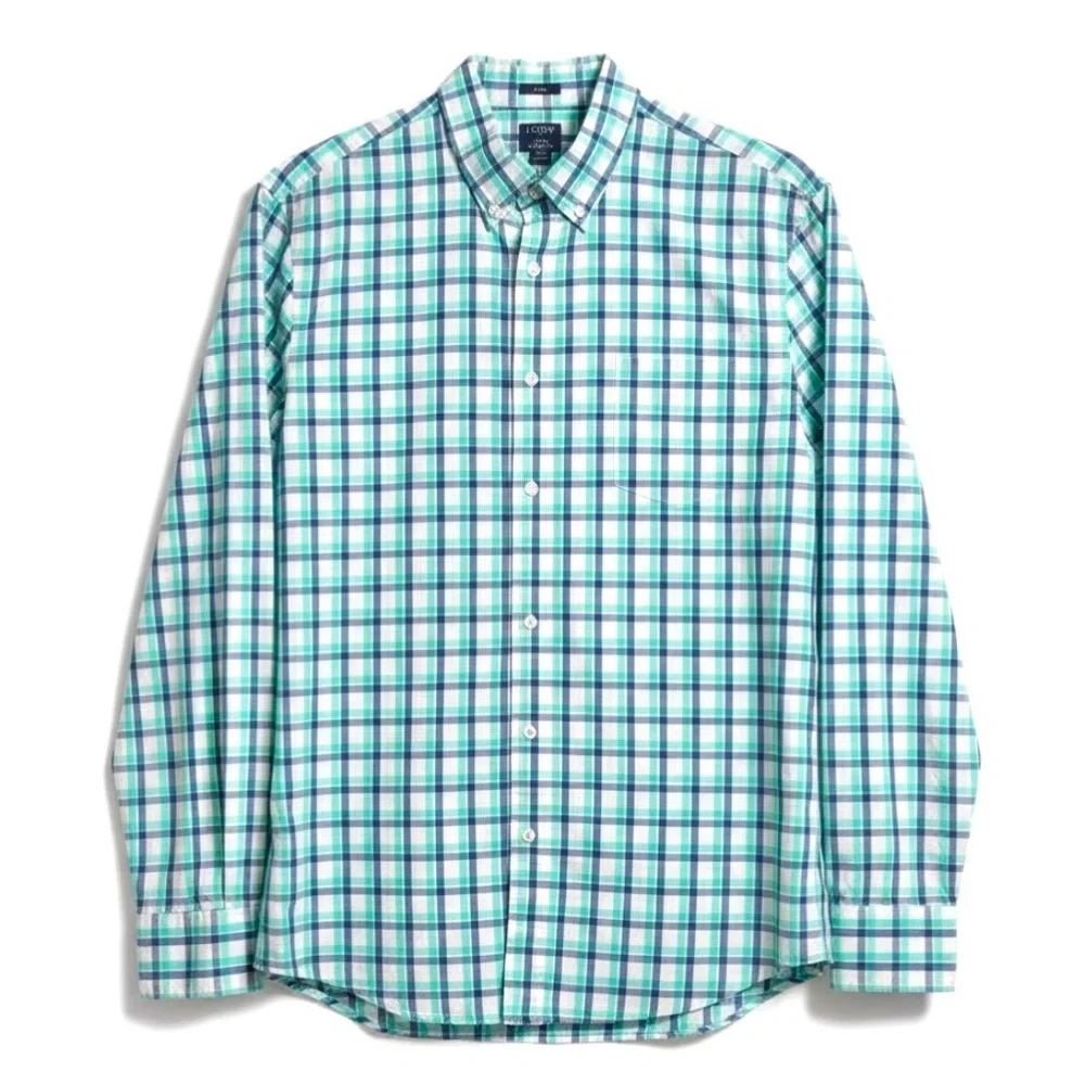 J. Crew Slim Flex Washed Plaid Button Shirt